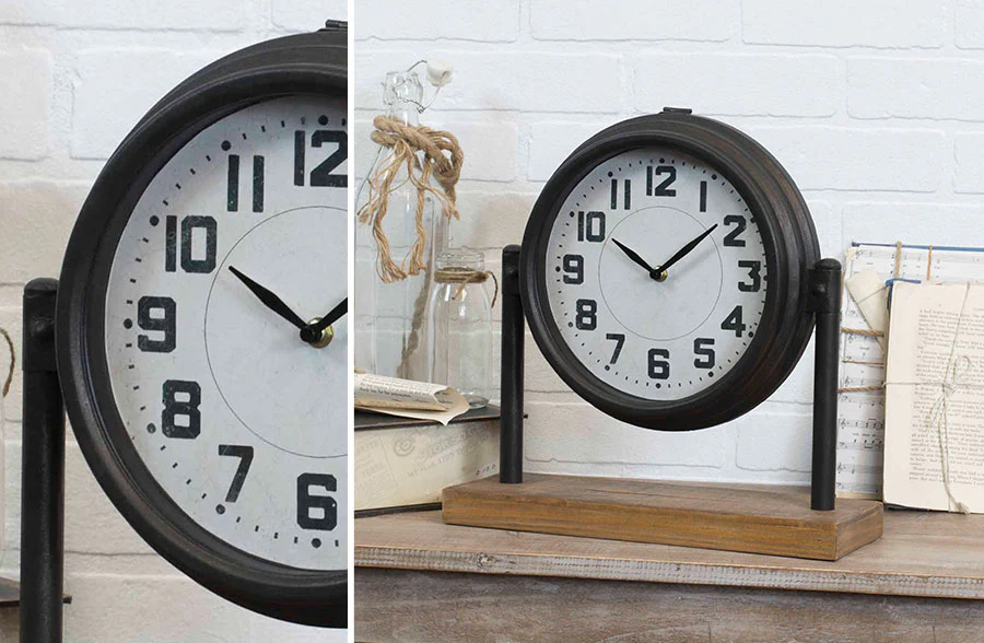 Vintage Black Tabletop Clock