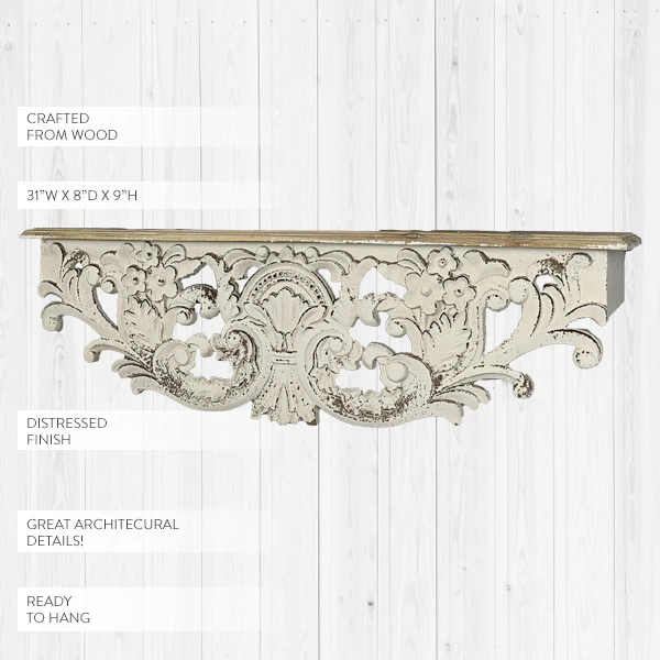Intricate Carved Corbel Wall Shelf