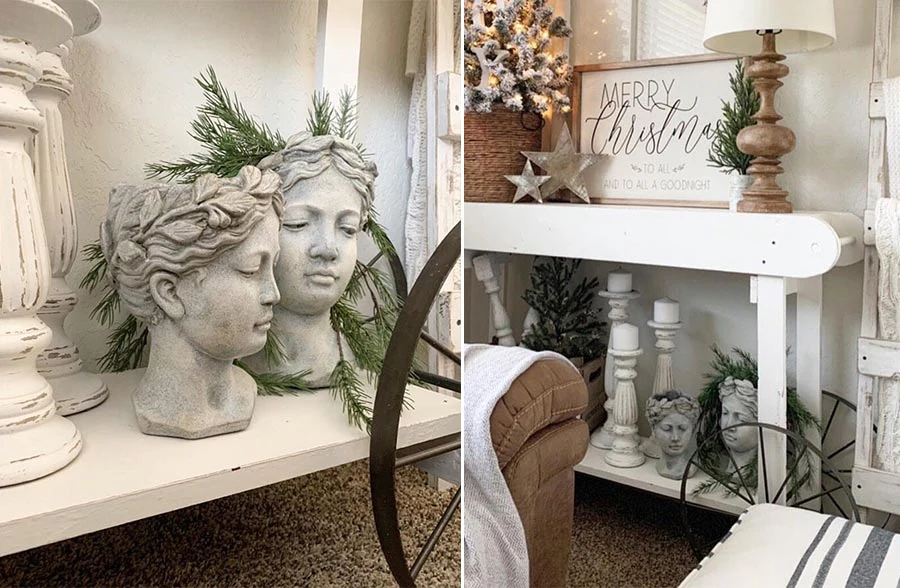 Grecian Inspired Statue Planters, Set of 2