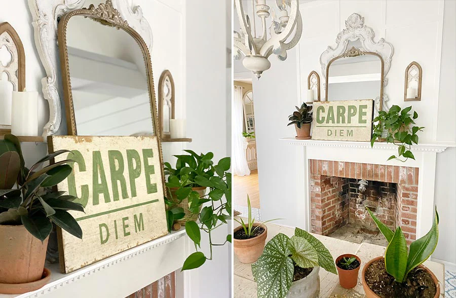25.5 Distressed Carpe Diem Wooden Wall Décor