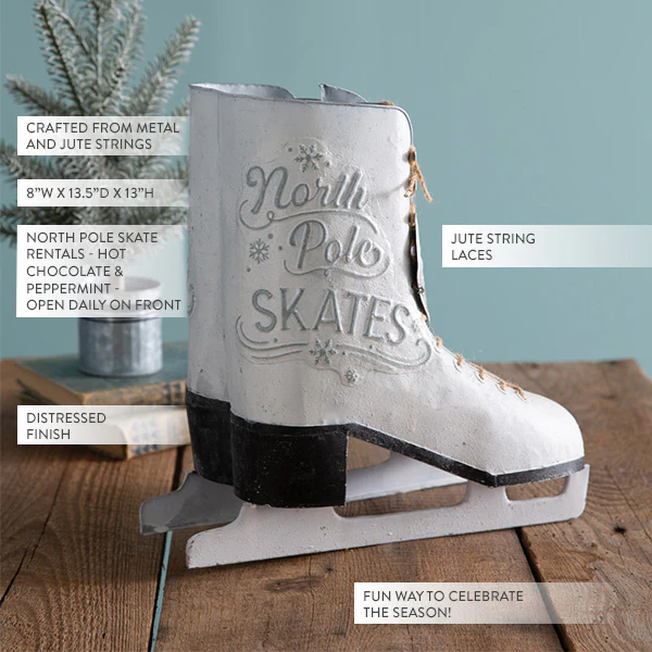 North Pole Ice Skates Planter