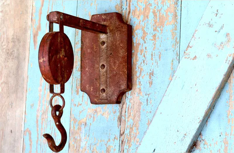 Antiqued Finish Pulley Bracket Hook