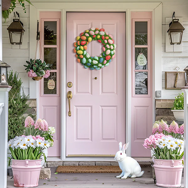 Large Multicolor Easter Egg Wreath