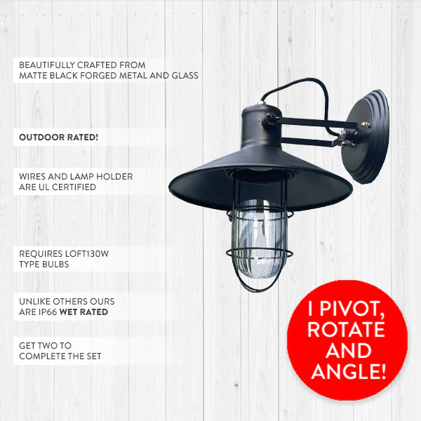 Pivoting European Vintage Caged Wall Sconce