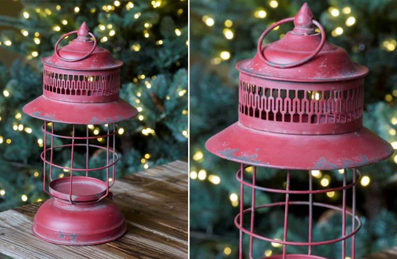 Distressed Vintage Red Lantern