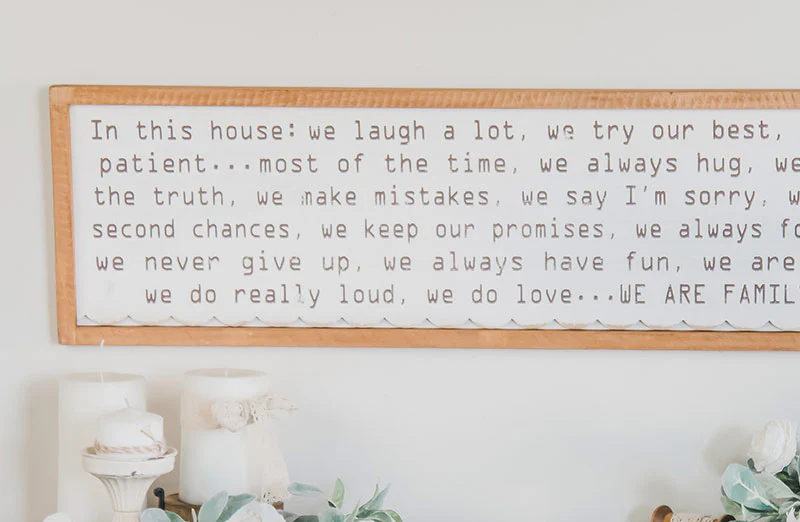 Wooden Framed We Are Family Sign