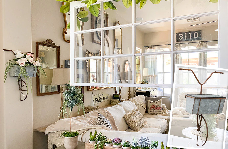 Vintage-Inspired Bike Planter