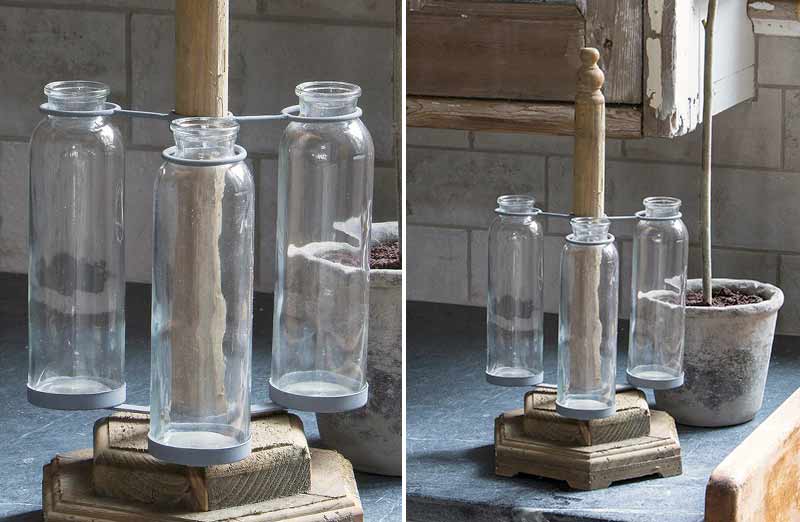 Wood and Glass Tube Planter