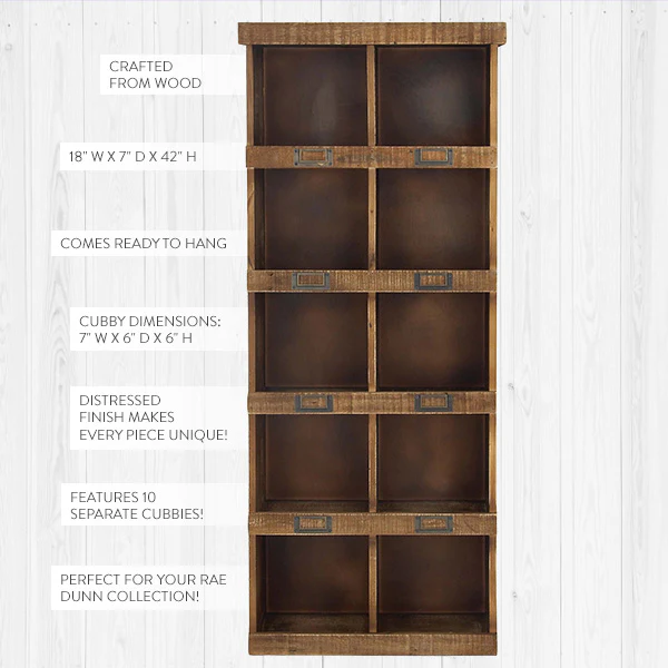 Distressed Wooden Wall Shelf Organizer