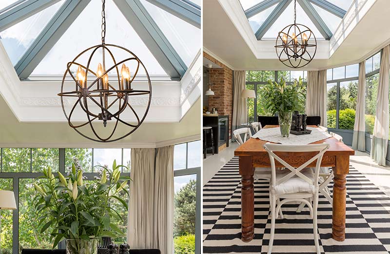 Metal Sphere Chandelier