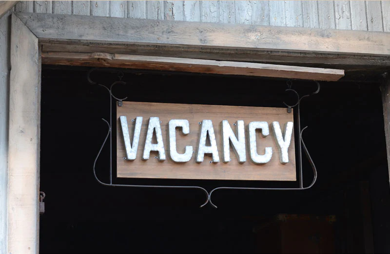 Galvanized Vacancy Sign