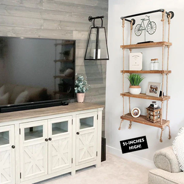 Industrial Pipe and Rope Shelf