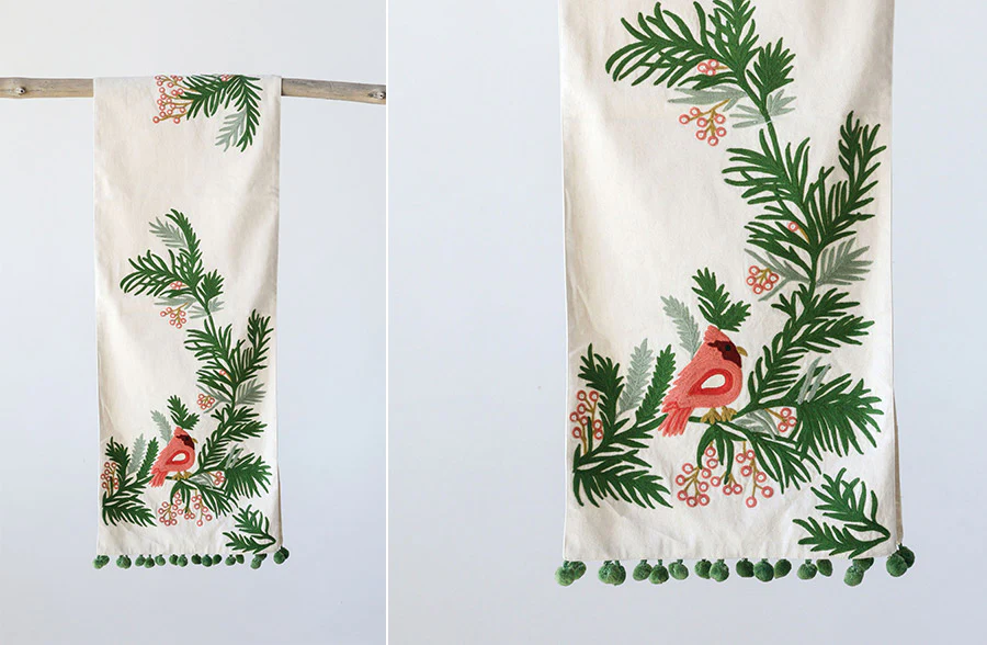 Pine & Cardinal Table Runner