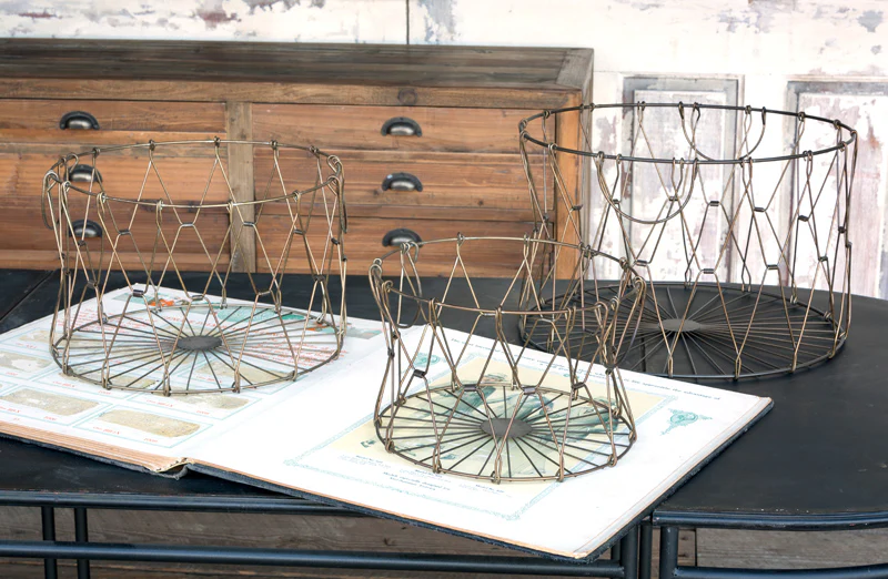 Collapsible Wire Mercantile Baskets  Set of 3