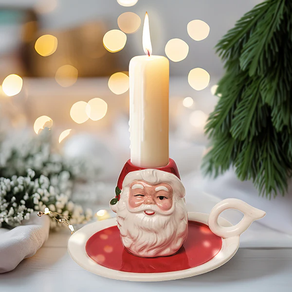 Vintage Santa Candle Holder