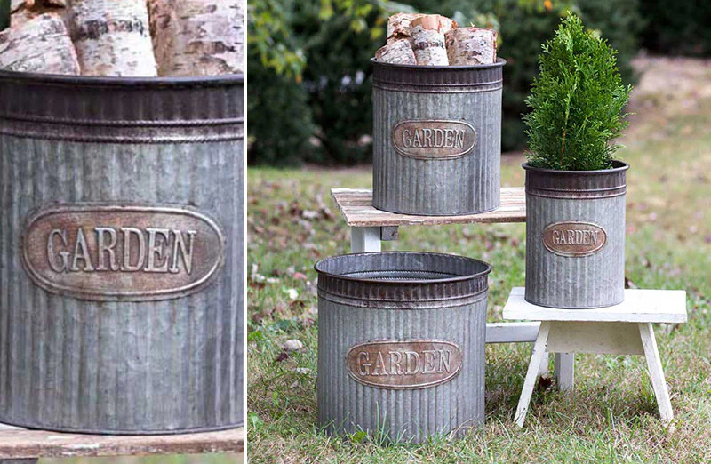 Metal Garden Planter  Set of Three
