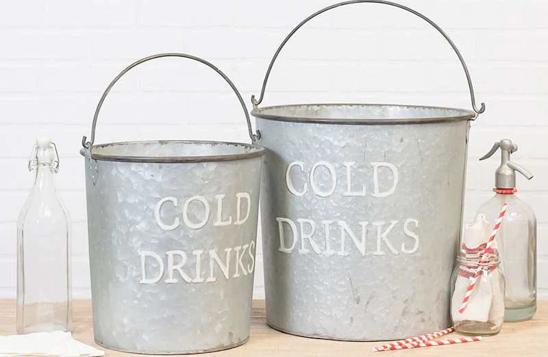 Ice Cold Drink Buckets  Set of 2