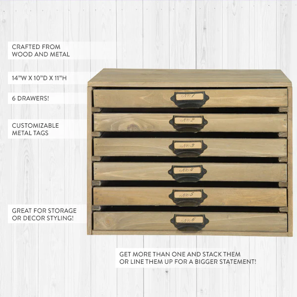 Wooden Desk Drawer Organizer | Rustic Farmhouse