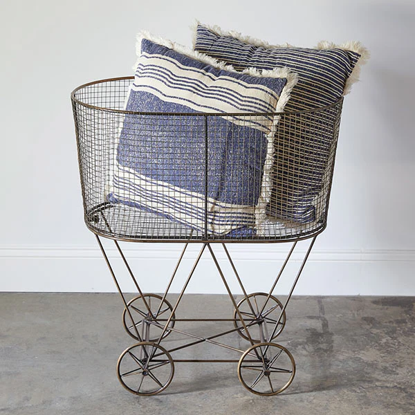 Metal Rolling Laundry Basket