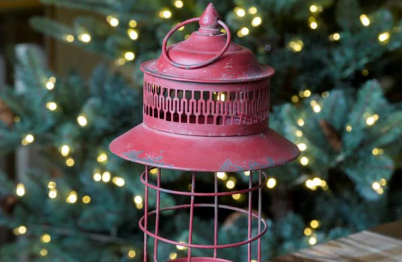 Distressed Vintage Red Lantern