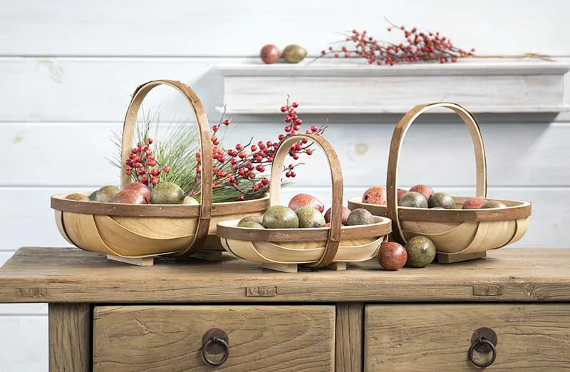 Chipwood Apple Baskets  Set of 3