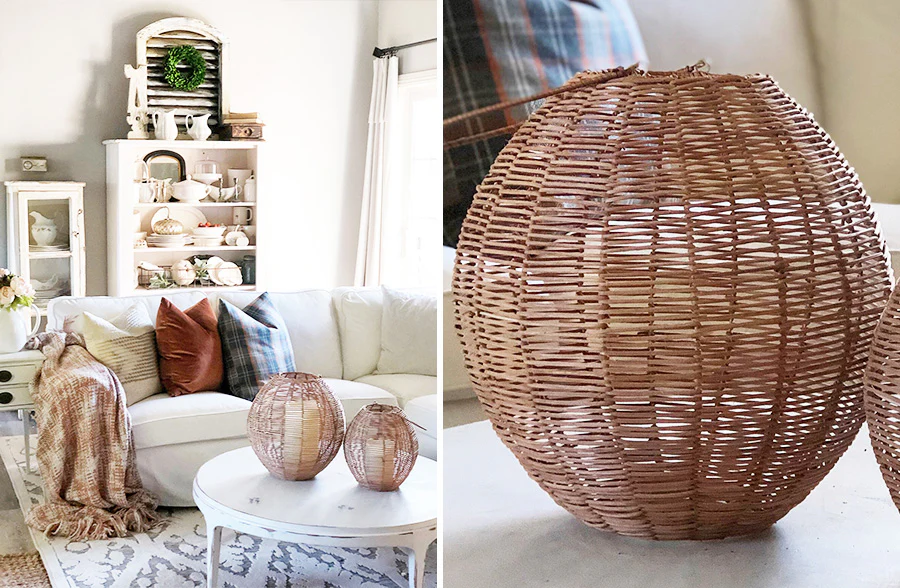 Natural Rattan Lantern, Pick Your Size