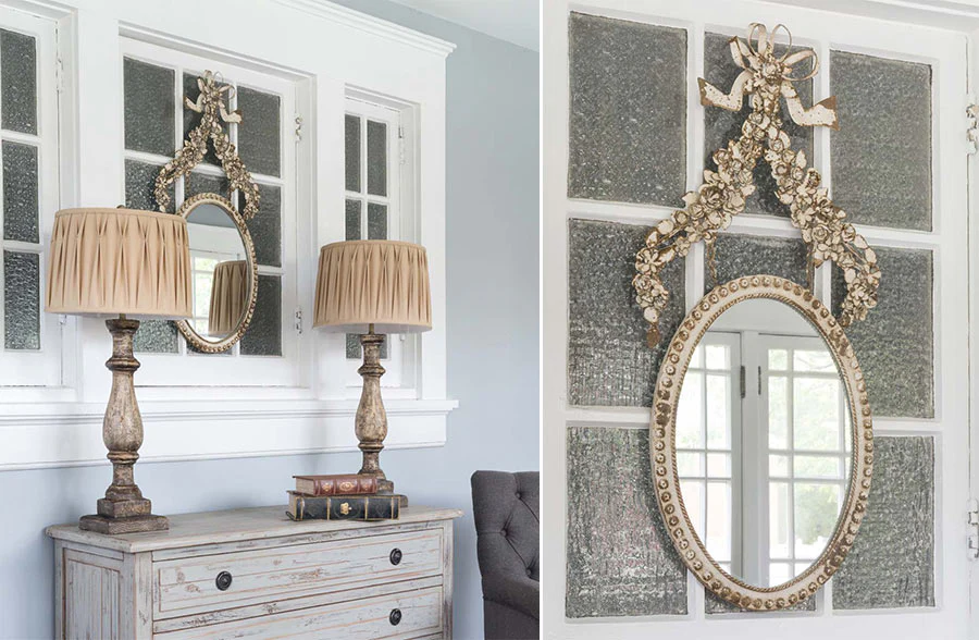 Ornate Flower Garland Mirror