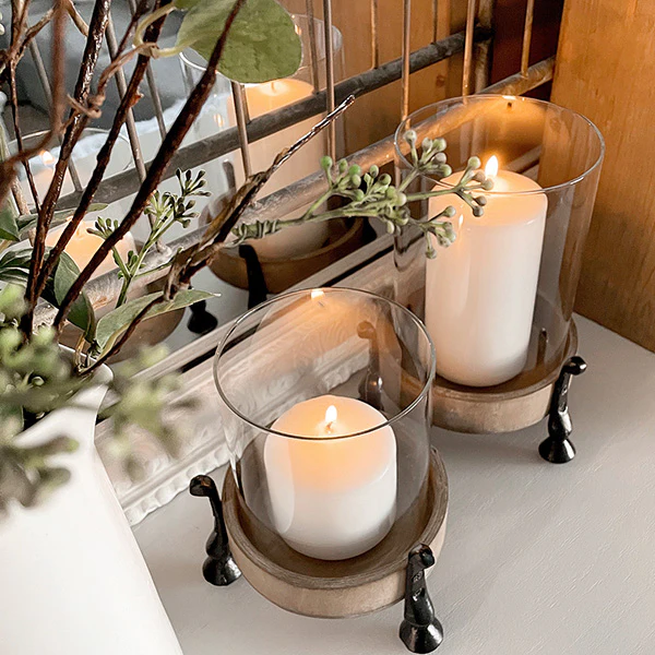 Wooden Candle Risers, Set of 2