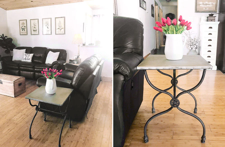 Rustic Metal Accent Table