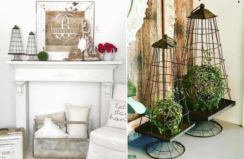 *LARGE* Wire Square Cloche  Set of 2