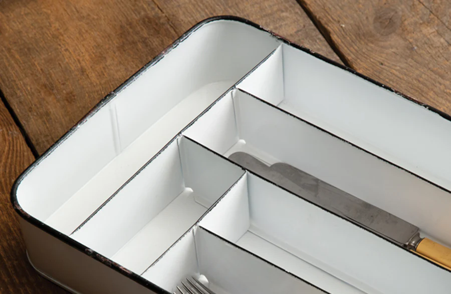 Chippy Enamel Cutlery Tray
