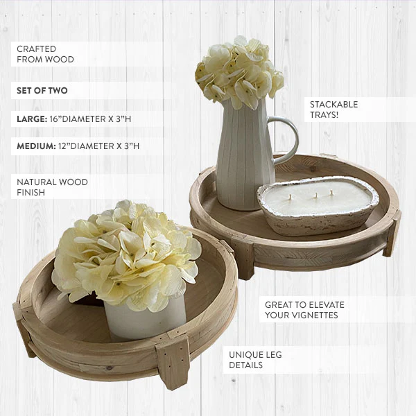 Footed Round Tray Display Risers, Set of 2