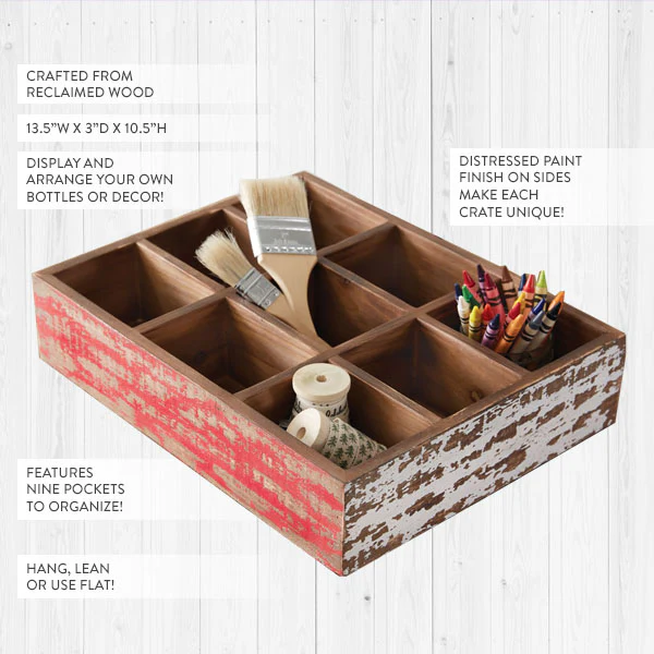 Reclaimed Wood Bottle Crate