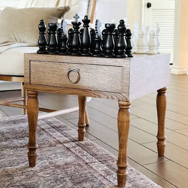 Chess Table with Drawers (With Chess Pieces)