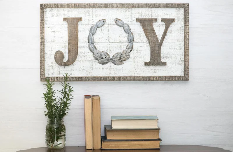 HUGE Wooden JOY Sign