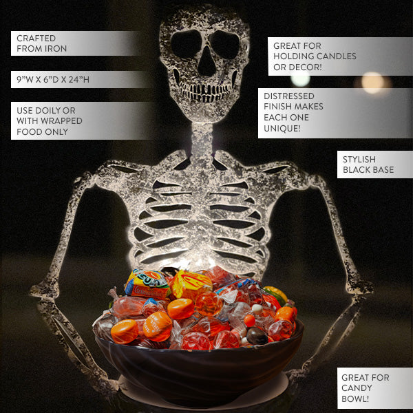 Eerie Iron Skeleton Statue