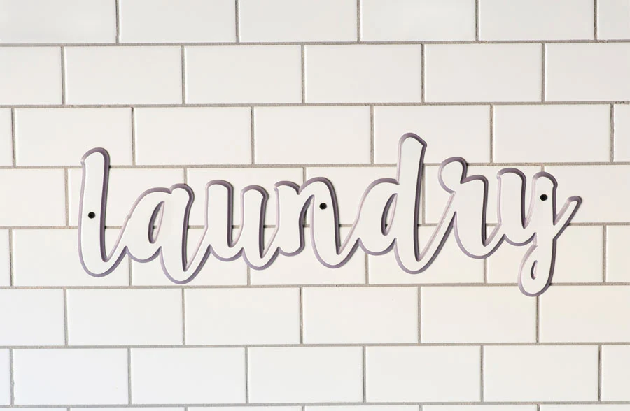 Enamel Inspired Laundry Script Sign