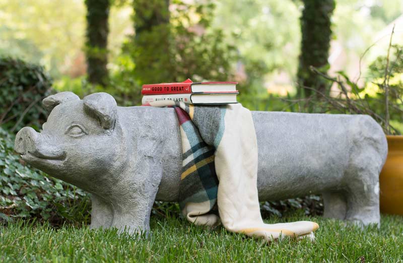 *HUGE* Eclectic Pig Garden Bench