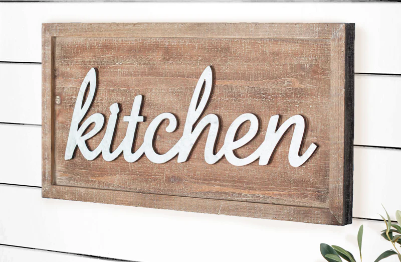 Weathered Wooden Kitchen Sign