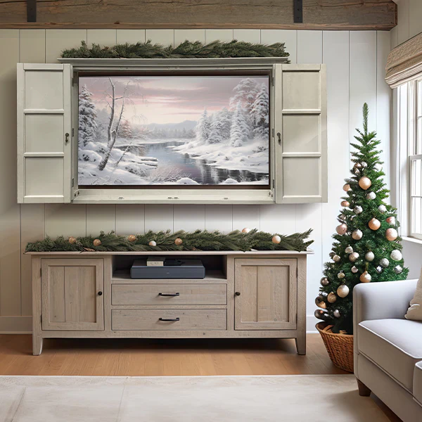 Hanging Wooden Hidden TV Cabinet