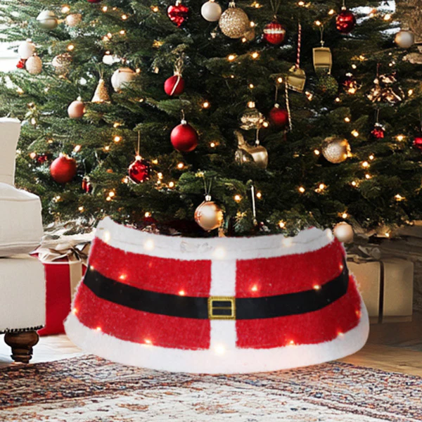 Light Up Santa Belt Tree Collar