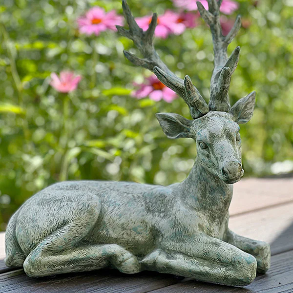 Rustic Reindeer Statue