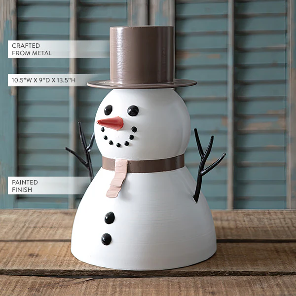 Metal Snowman with Top Hat