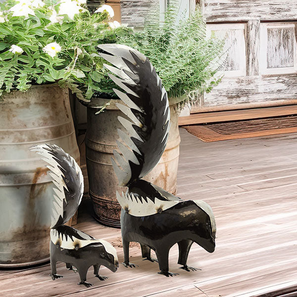 Handmade Rustic Metal Skunk, Pick Your Size