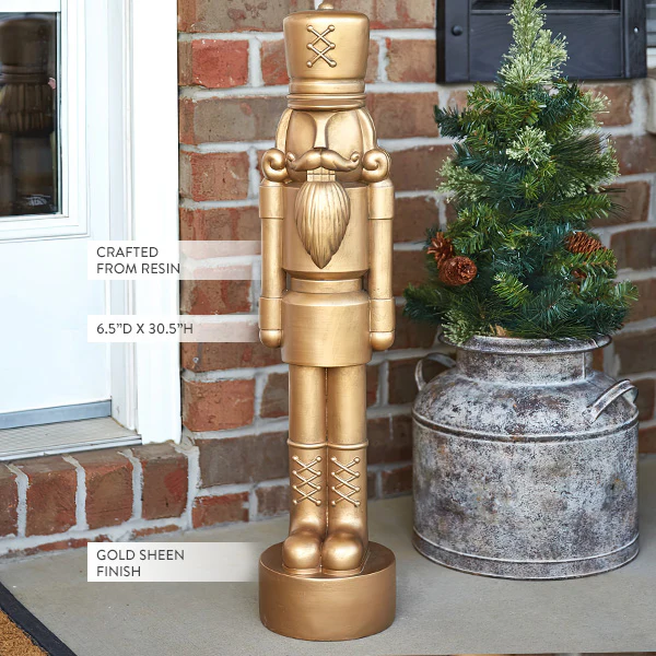 30 Inch Gilded Nutcracker Statue