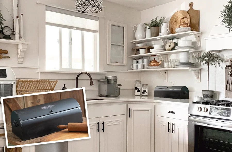 Vintage Black Bread Box