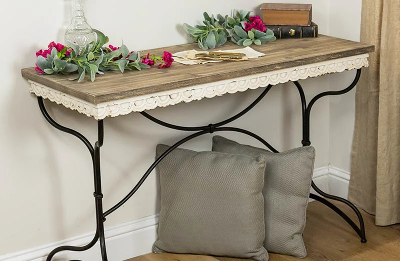 Scalloped Edge Console Table