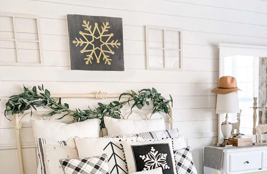 Carved Wooden Snowflake Wall Decor | Handmade in USA