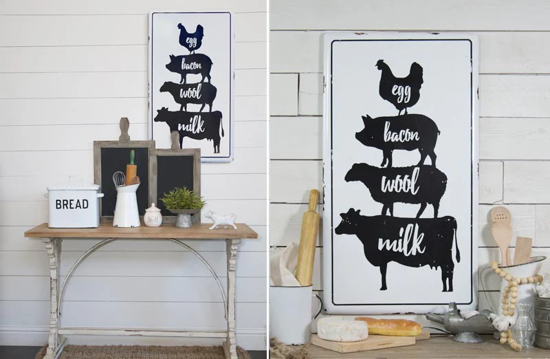 Stacked Animals Enamel Sign