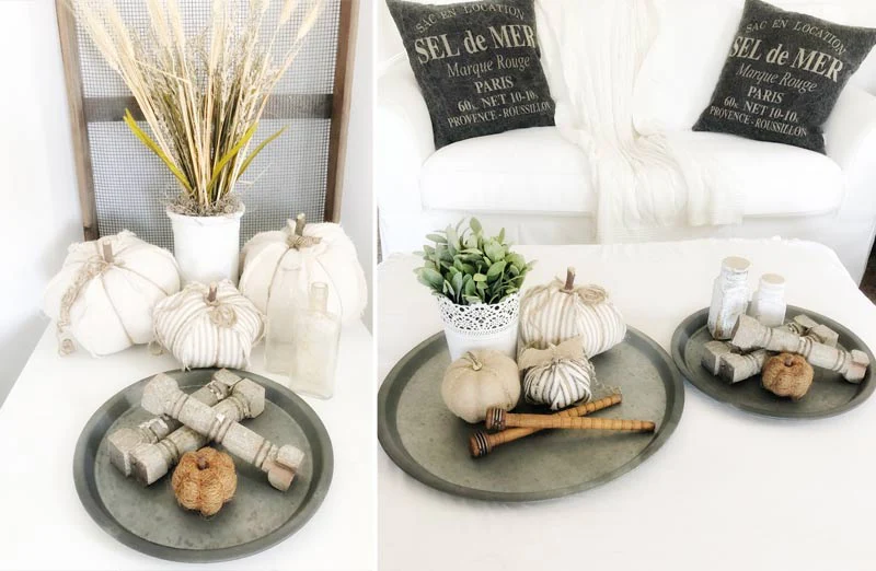 Rustic Circle Tin Trays  Set of 2